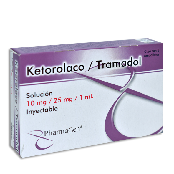 KETOROLACO, TRAMADOL INYECTABLE 3 AMPOLLETAS 