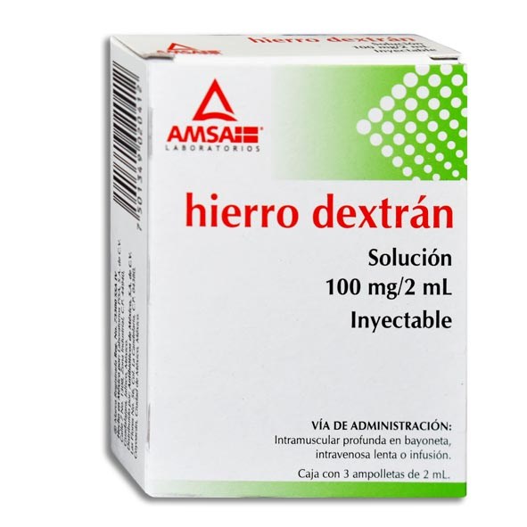 HIERRO DEXTRAN INYECTABLE 100MG 