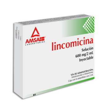 LINCOMICINA INYECTABLE 6 AMPOLLETAS 600MG 